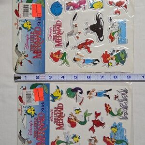 New In Plastic Disney's Little Mermaid Puff Stickers 1991 New Old Stock Unused